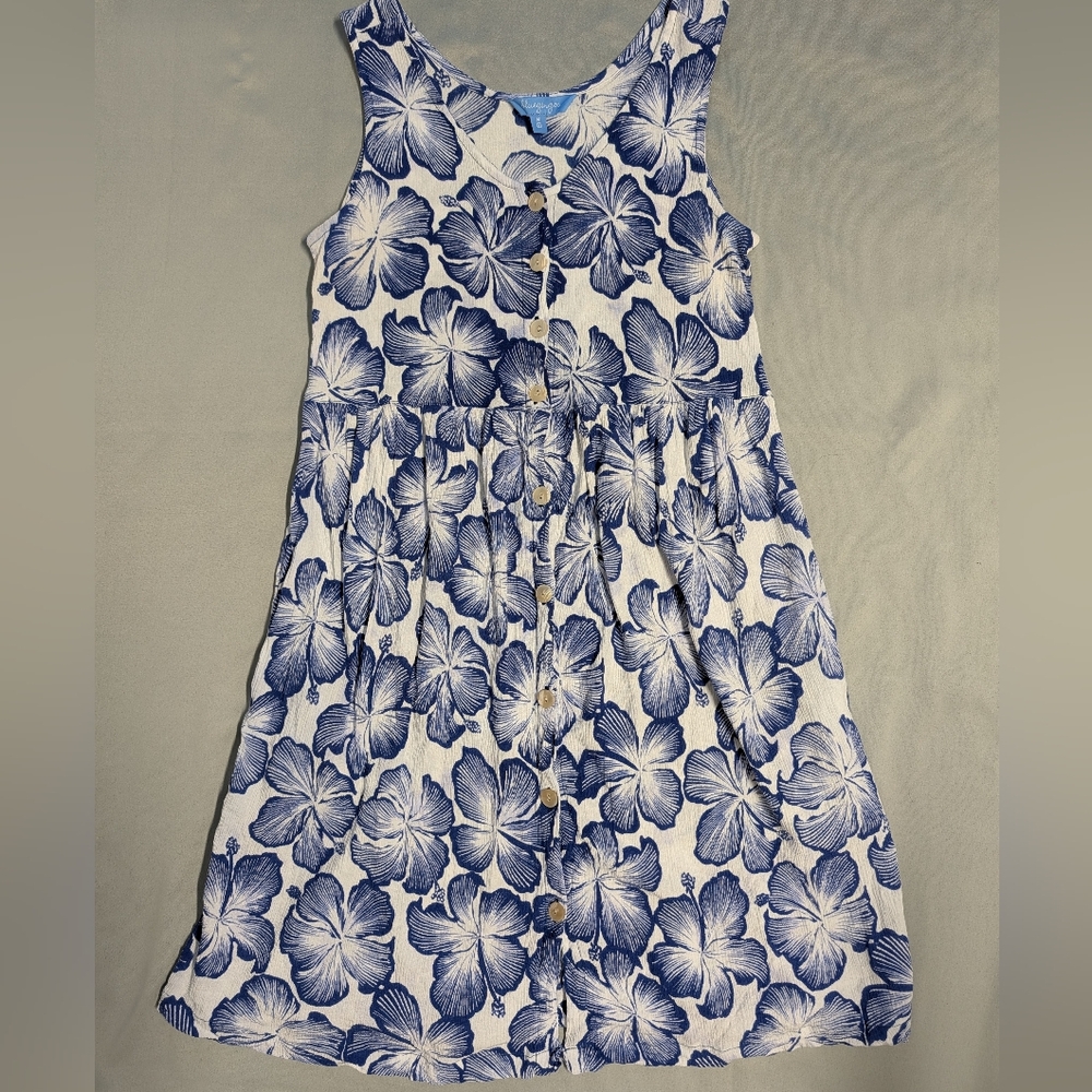 Blue Ginger Floral Button-Down Midi Dress